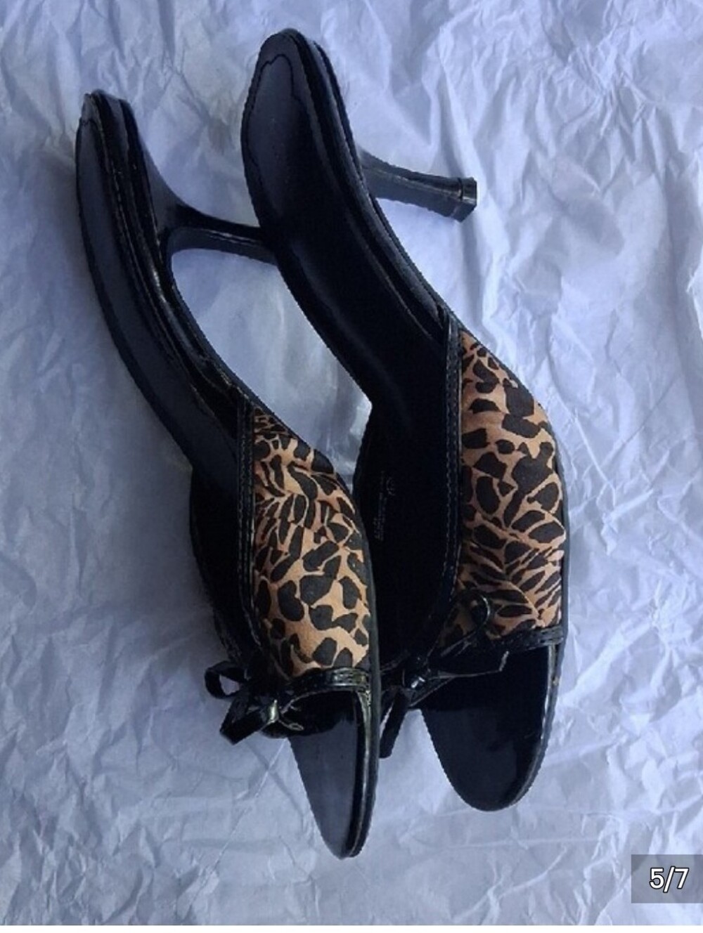 Maurices Leopard Print Open-Toe Slide Sandals with Black Trim - Picture 5 of 7